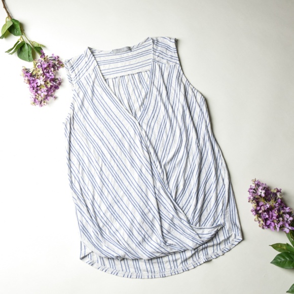 Anthropologie Tops - Anthropologie OLIVIA MOON White Striped Boho Top M